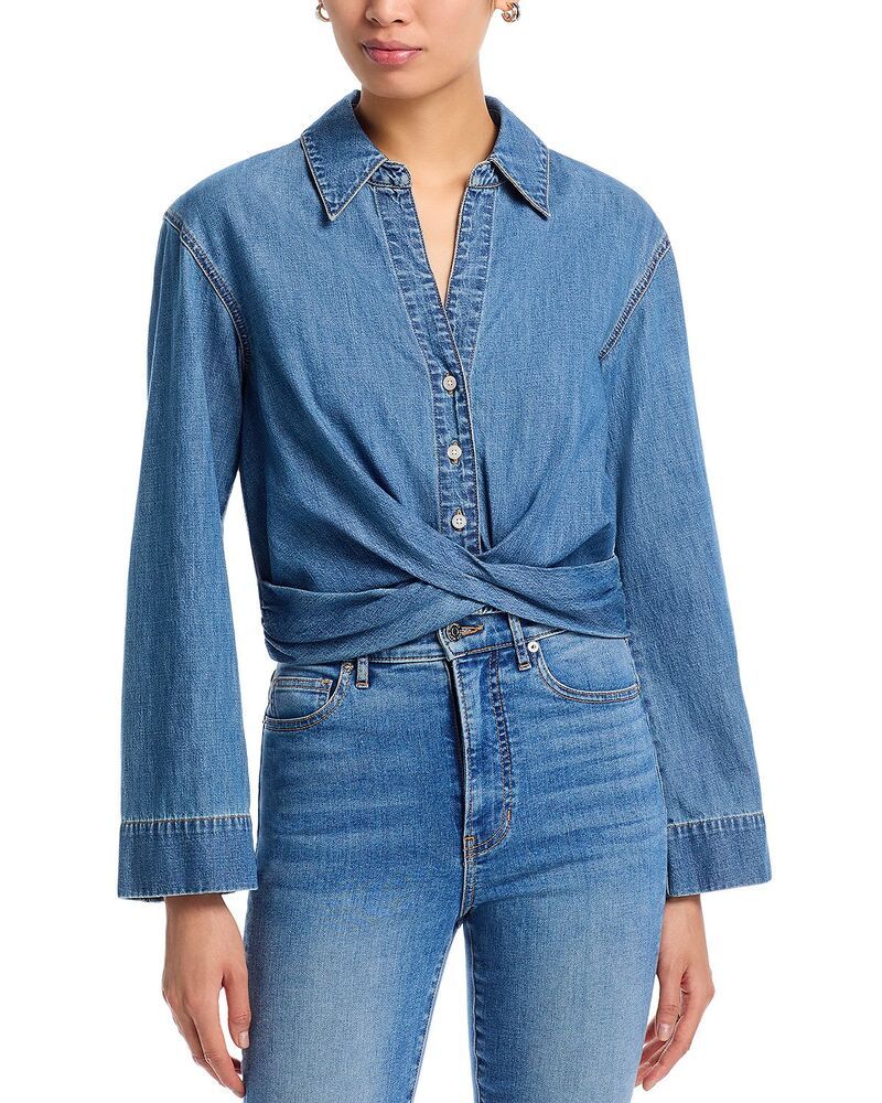 ヴェロニカ ベアード レディース トップス シャツ デニム Veronica Beard Timothy Twist Hem Denim Shirt Ripple Haz デニム