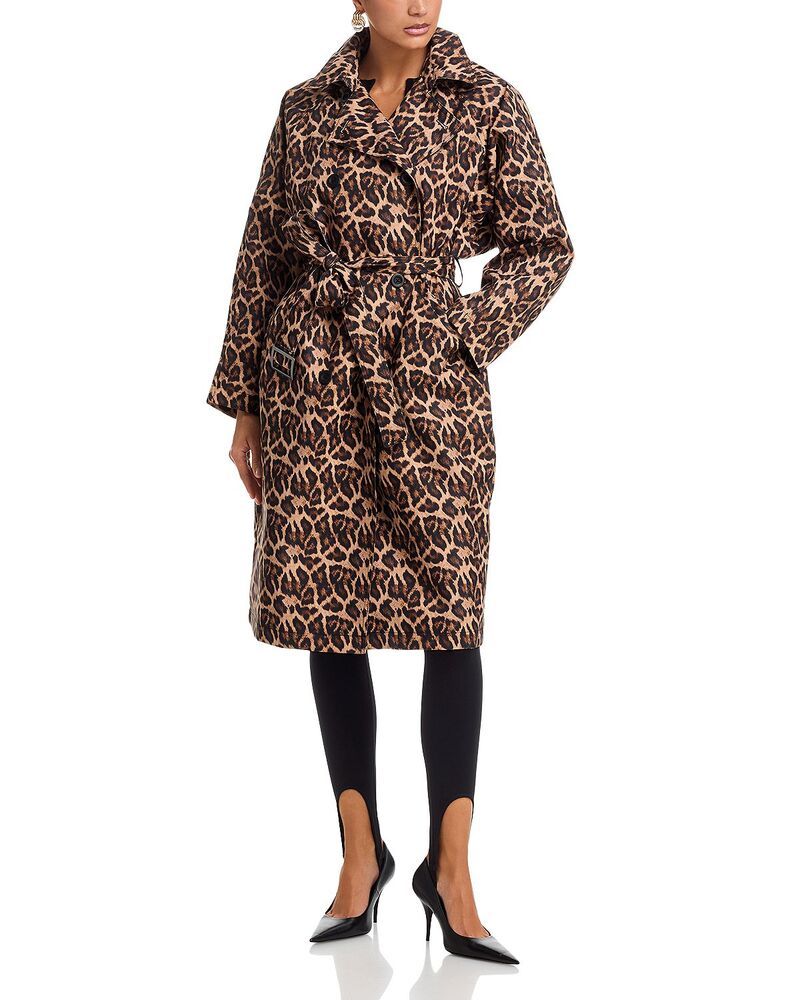 アクア レディース アウター コート AQUA Leopard Trench Coat Exclusive Leopard アニマル