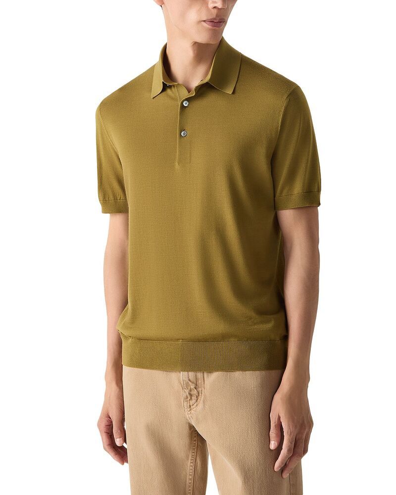 ゼニア メンズ トップス ポロシャツ ウール ZEGNA 15milmil15 Wool Polo Shirt Olive Green グリーン