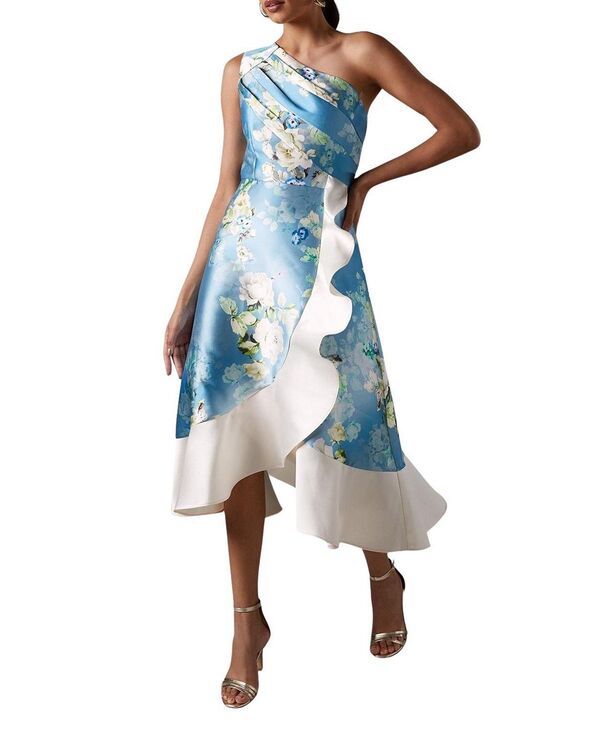 コースト レディース トップス ワンピース フリル ミディ Coast One Shoulderuffle Midi Dress Light Blue ブルー