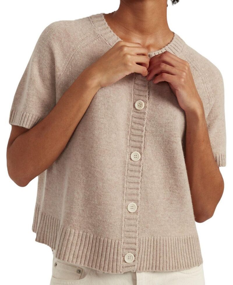 チンティアンドパーカー レディース アウター カーディガン ウール Chinti Parker Womens Wool Cashmere Light Button Cardigan Soft Oat