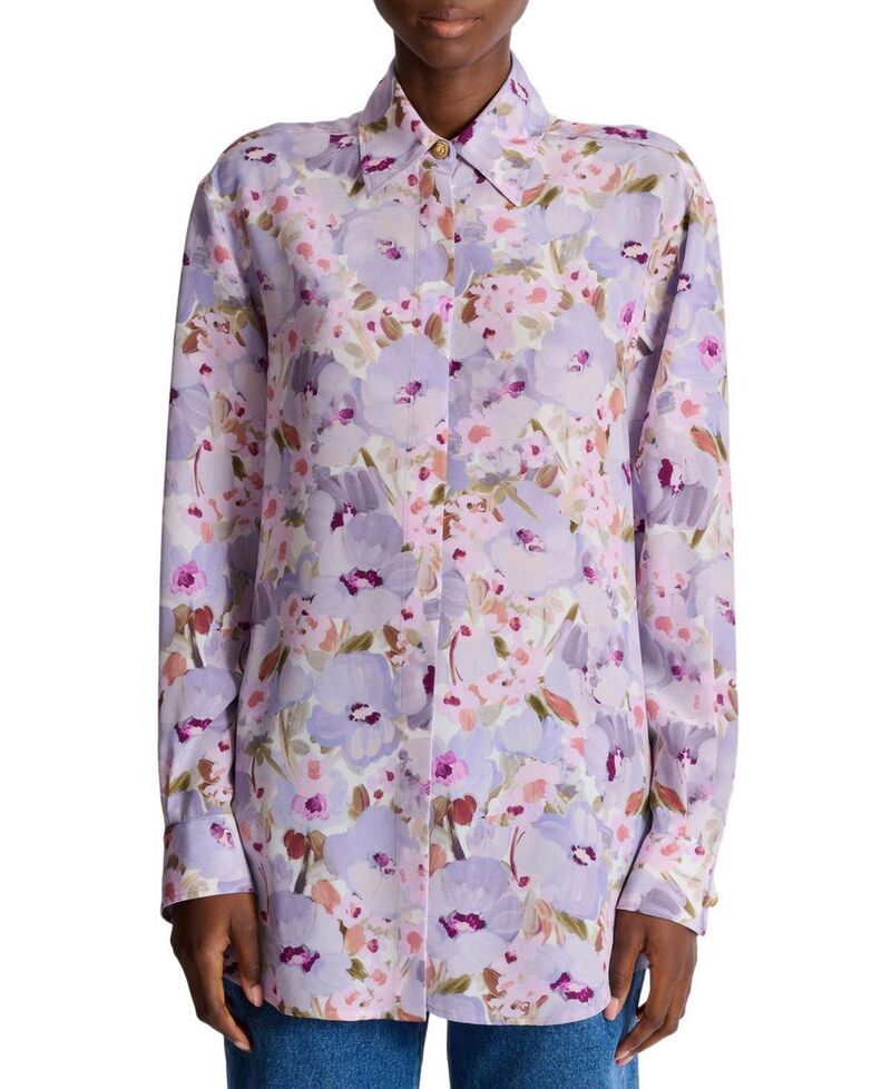 バルマン レディース トップス シャツ プリント コットン Balmain Printed Cotton Poplin Shirt Multicolor マルチカラー