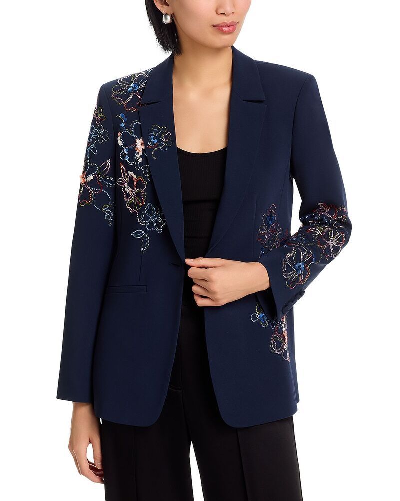 サンク ア セプト レディース アウター ジャケット・ブルゾン ブレザー Cinq Sept Karlie Blooming Linework Blazer Navy Multi ネイビー