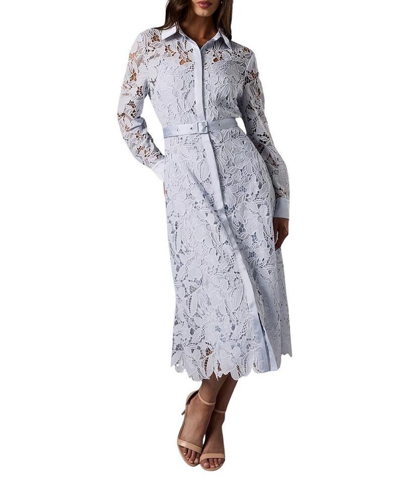 コースト レディース トップス シャツ レース Coast Lace Long Sleeve Shirt Dress Light Blue ブルー