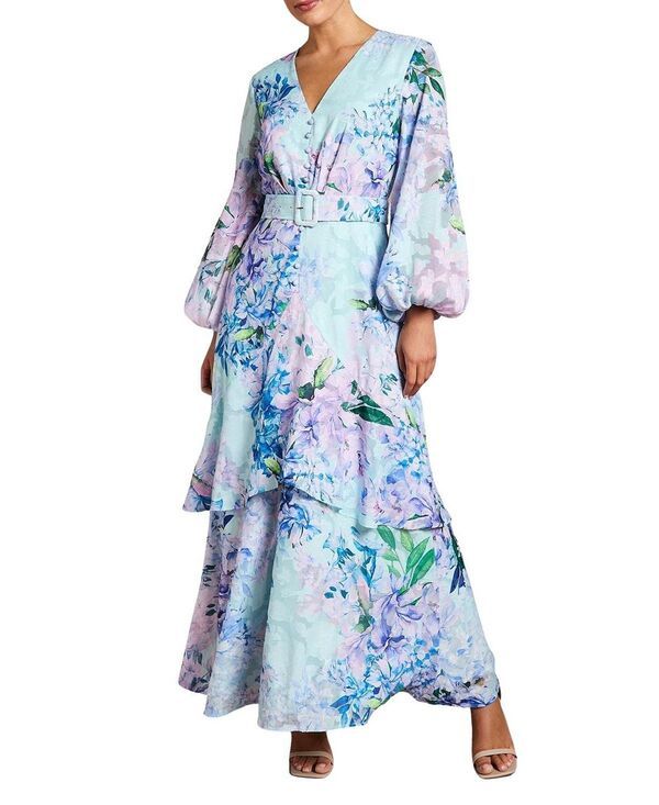 コースト レディース トップス ワンピース シフォン マキシ Coast Long Sleeve Chiffon Belted Maxi Dress Blue ブルー