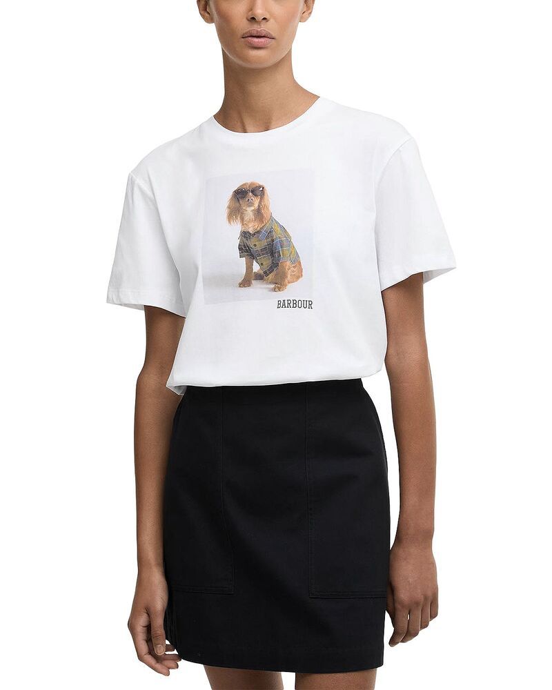 バブアー レディース トップス シャツ Barbour Marine T Shirt White ホワイト