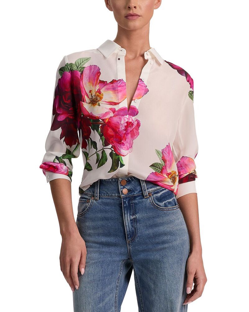 アリスアンドオリビア レディース トップス シャツ Alice and Olivia Willa Placketop Empress BloomOff White オフホワイト