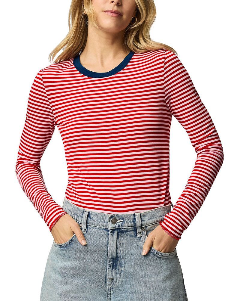スプレンディット レディース トップス シャツ Splendid Striped Long Sleeve Tee NavyRouge ネイビー