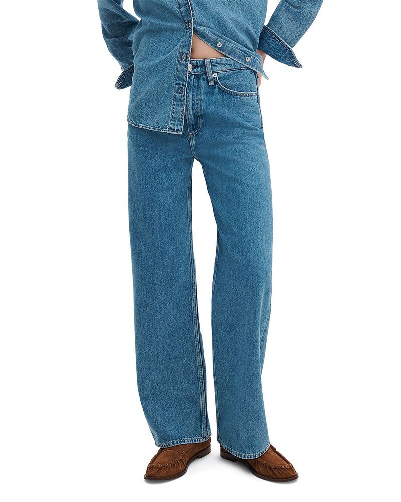 ラグアンドボーン レディース ボトムス デニムパンツ ワイドレッグ ダウン ジーンズ rag bone Logan Mid Rise Wide Leg Jeans in Downey