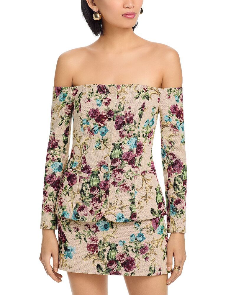 ラジャンス レディース アウター ジャケット・ブルゾン ブレザー LAGENCE Alice Off Shoulder Blazer Multi Floral Tapestry マルチカラー