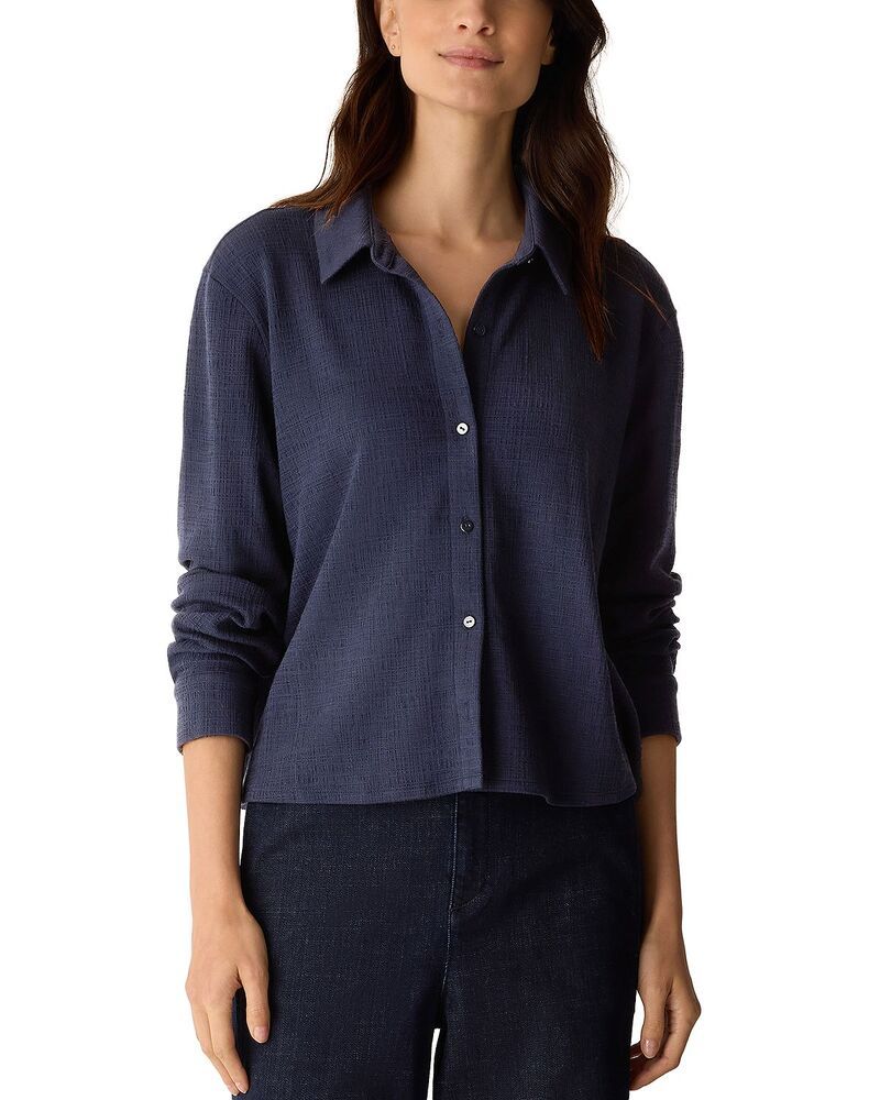 エイリーンフィッシャー レディース トップス シャツ ジャージー Eileen Fisher Stretch Jersey Classicollar Shirt Ink