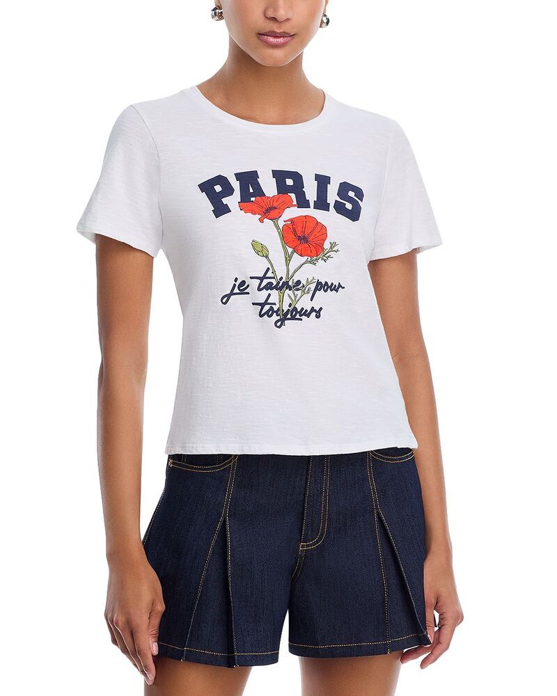 サンク ア セプト レディース トップス Tシャツ Cinq Sept Paris Poppieshrunken Tee White Multi ホワイト