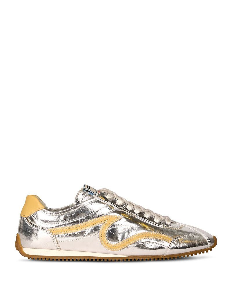 サンドロ レディース シューズ スニーカー トール レザー Sandro Womens Light Wave Metallic Leather Sneakersilver シルバー