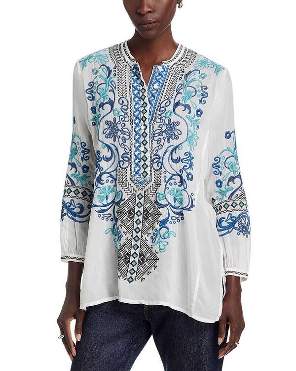 ジョニーワズ レディース トップス シャツ Johnny Was Romilly Tunic White ホワイト