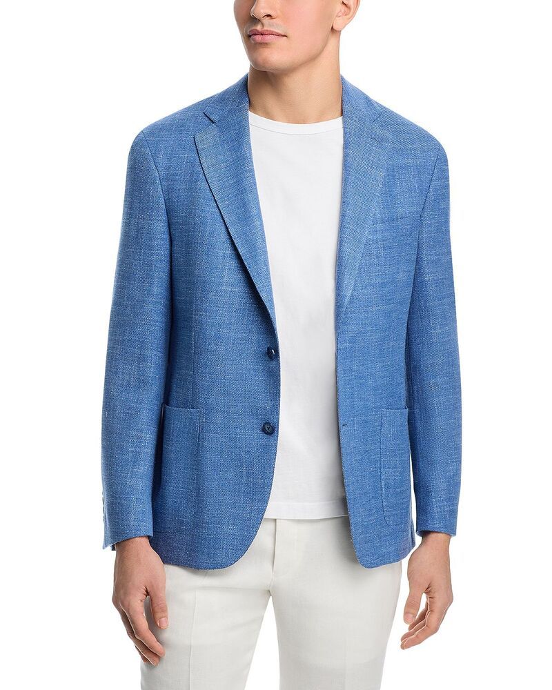 ヴィンス レディース アウター ジャケット・ブルゾン スリムフィット ウール シルク コート リネン Vince Wool Silk Linen Textured Solid Unstructured Slim Fit Sport Coat Blue ブルー