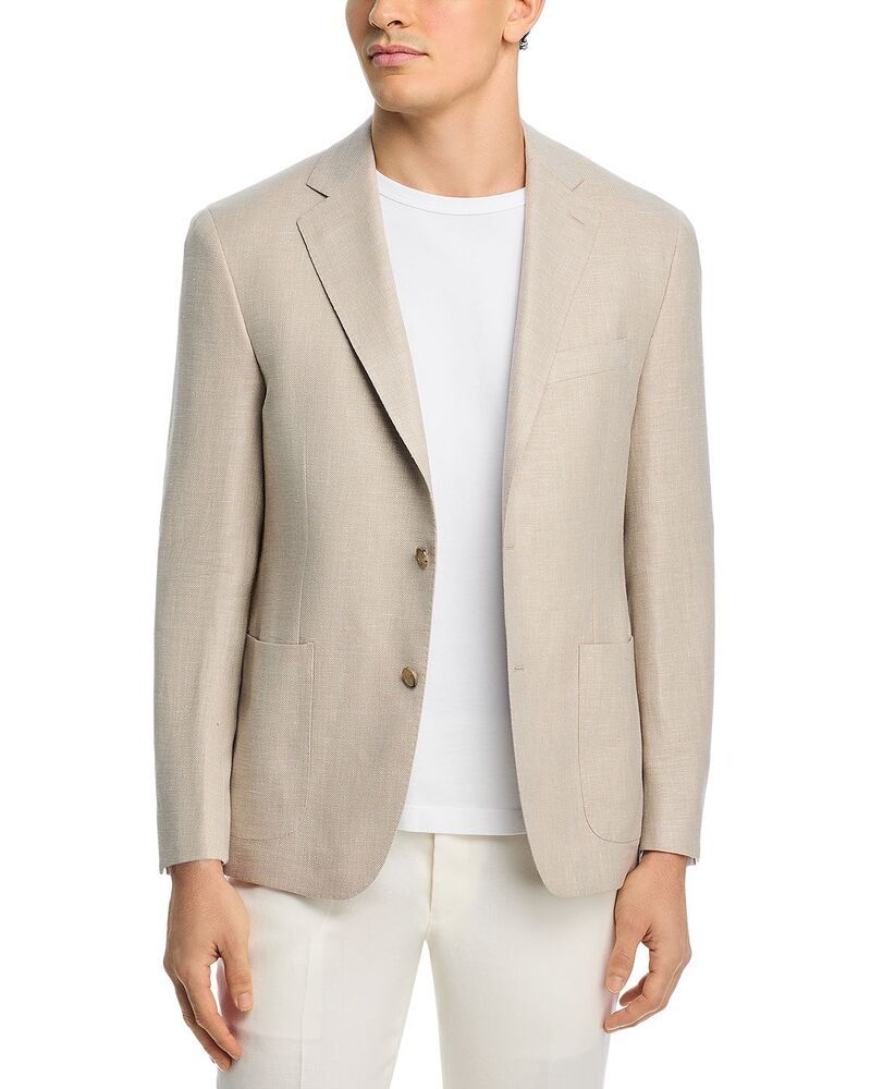 ヴィンス メンズ アウター ジャケット・ブルゾン スリムフィット ウール シルク コート リネン Vincermenegildo Zegna Cloth Wool Silk Linen Unstructured Slim Fit Sport Coatan タン