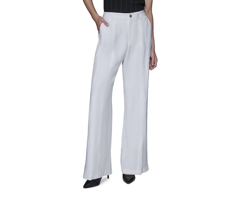 カール ラガーフェルド レディース ボトムス カジュアルパンツ リネン KARLAGERFELD PARIS Linen Blend Pantsoft White ホワイト 16,265円