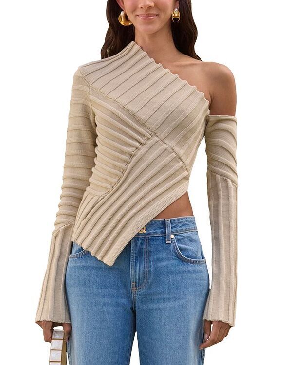 カルト ガイア レディース トップス シャツ アシンメトリー ニット Cult Gaia Jaidan Asymmetric Knitop Beach