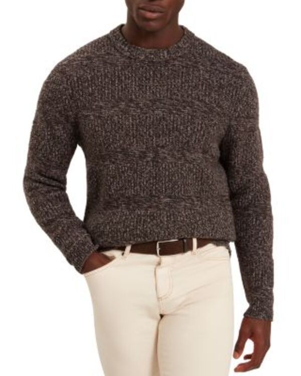 テッドベーカー メンズ アウター ニット・セーター クルーネック Ted Baker Morven Twistitch Crewneck Sweater Dark Brown ブラウン