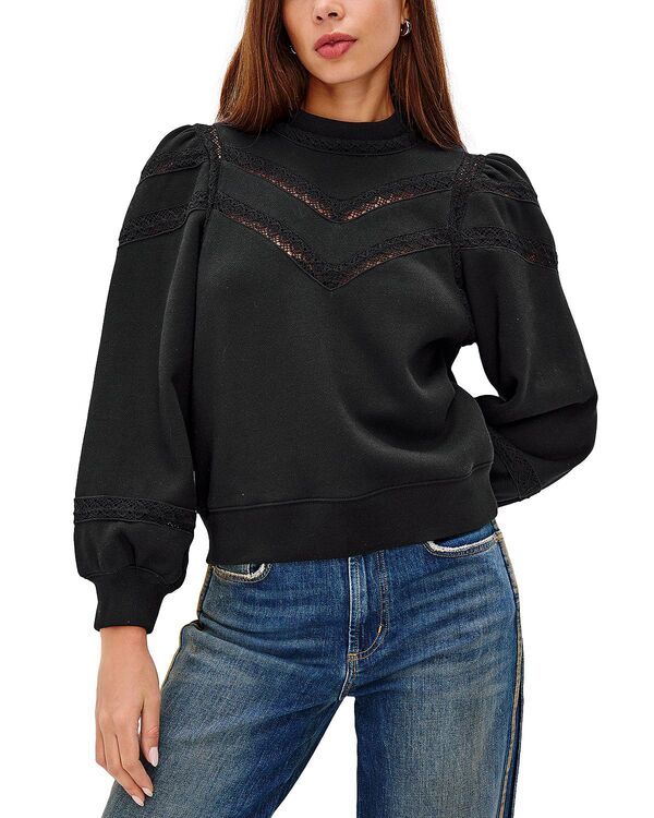 レイルズ レディース アウター パーカー・スウェット クルーネック シャツ Rails Isles Crewneck Sweatshirt Black ブラック