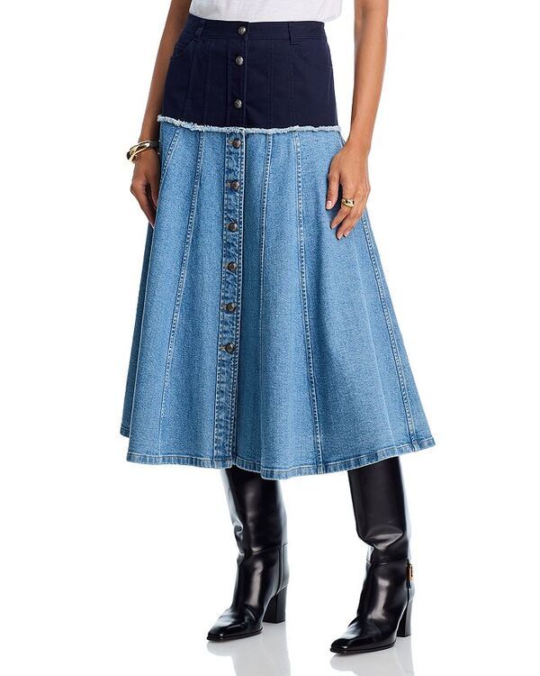サンク セプト レディース ボトムスカート Cinq Sept Combo Veena Skirt NavyBlue Haze ネイビー