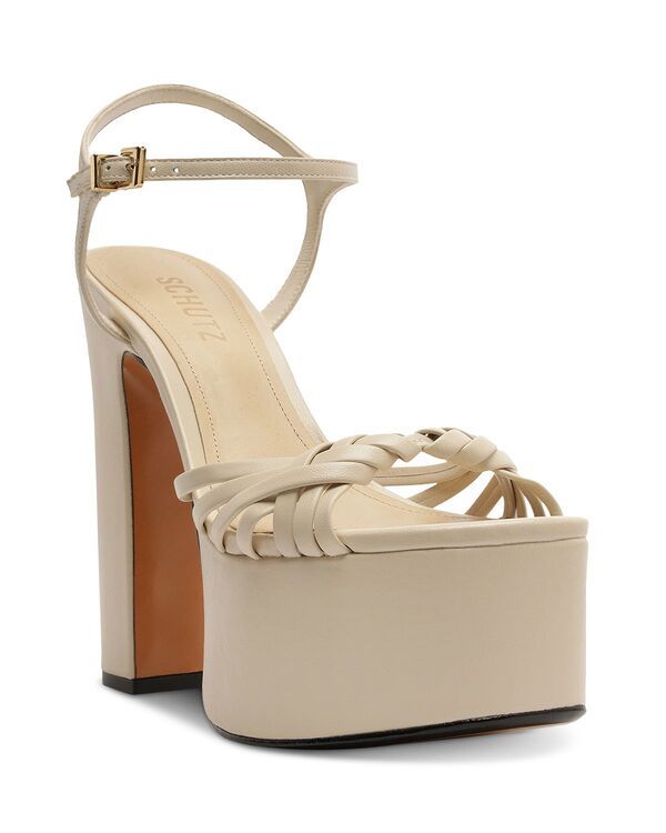 シュッツ レディース シューズ サンダル プラットフォーム レザー ヒール SCHUTZ Womens Tara Leather Higheel Platform Sandalsugar White ホワイト
