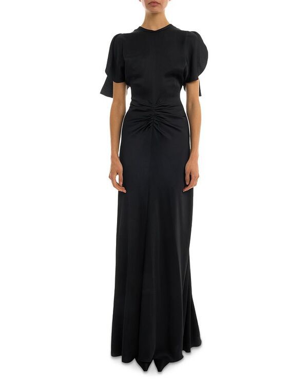ヴィクトリア ベッカム レディース トップス ワンピース Victoria Beckham Gathered Waist Floor Length Dress Navy ネイビー