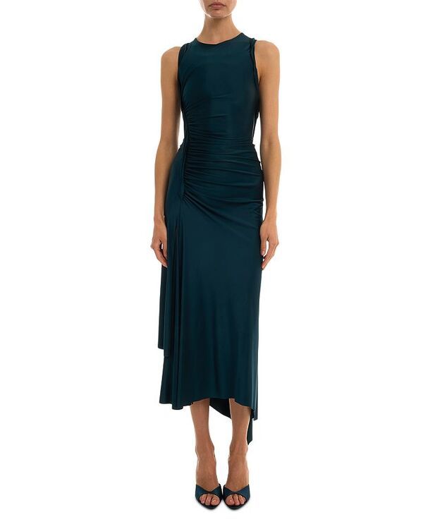 ヴィクトリア ベッカム レディース トップス ワンピース ミディ ノースリーブ Victoria Beckham Sleeveless Twist Midi Dress Dark Teal ティール