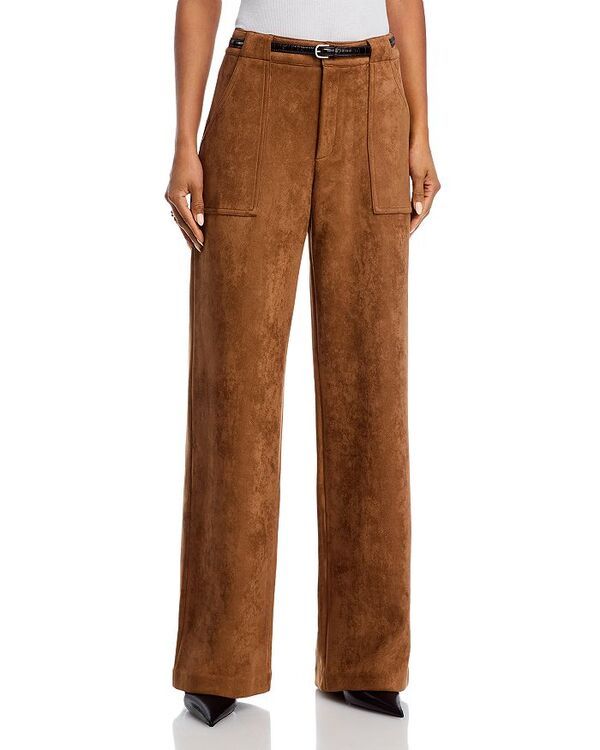 アクア レディース ボトムス カジュアルパンツ スエード AQUA Faux Suede Pants Brown ブラウン 21,815円