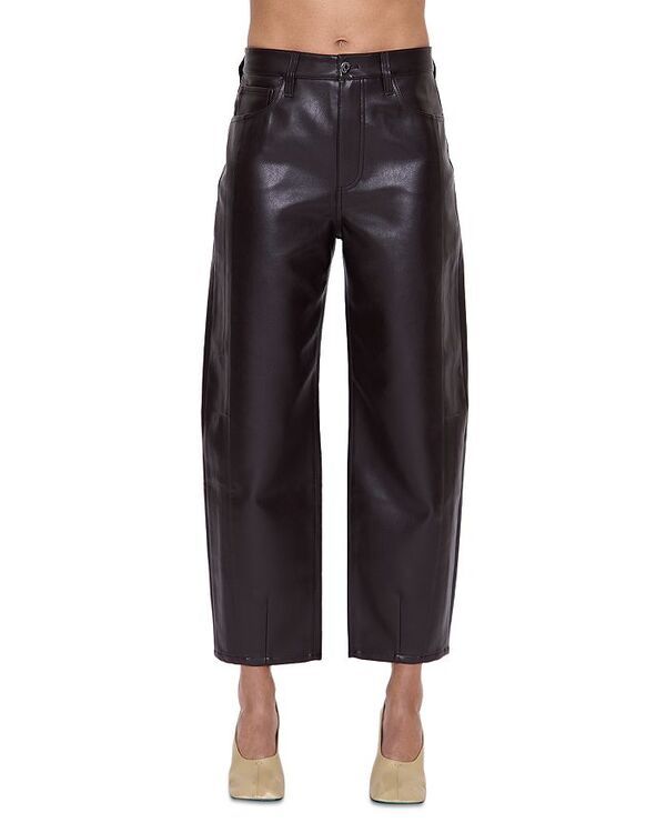 ピストーラ レディース ボトムス デニムパンツ レザー ジーンズ フェイクレザー Pistola Eli High Rise Faux Leather Crop Jeans in French Roast French Roast