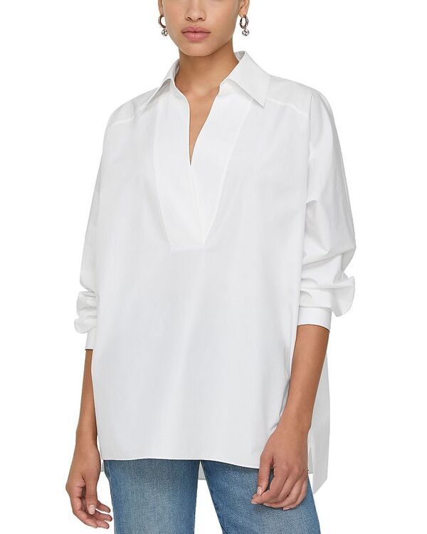 ラファイエットワンフォーエイト レディース トップス シャツ Lafayette 148 New York Oversized Popover Shirt White ホワイト