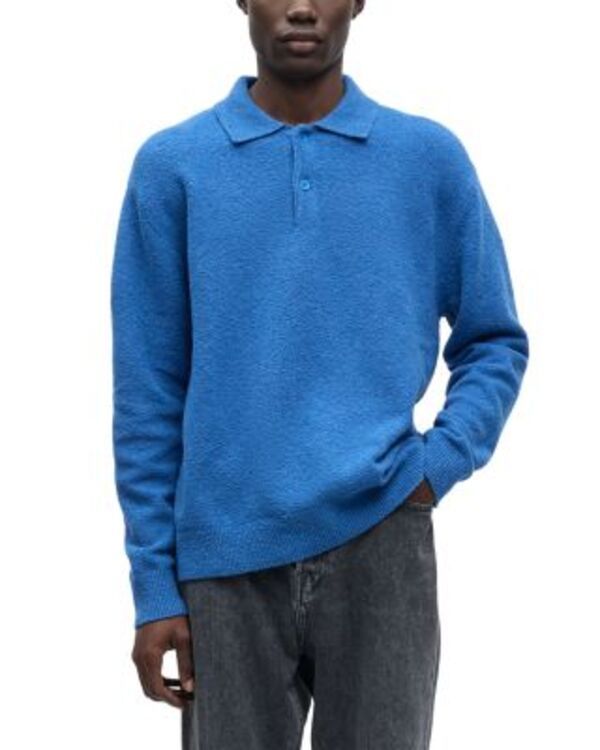 サムソ メンズ アウター ニット・セーター ポロシャツ Samse Sanino Polo Sweater Bright Cobalt コバルト