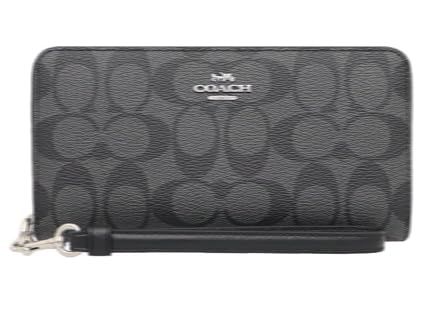 [ＣｏｃｏＬｅｚａ] レディース 長財布 ラグジュアリー シグネチャー ロング ジップ アラウンド ウォレット ラウンドファスナー ストラップ付 アウトレット品 (ブラックスモーク×ブラック) [並行輸入品]e eb76967a