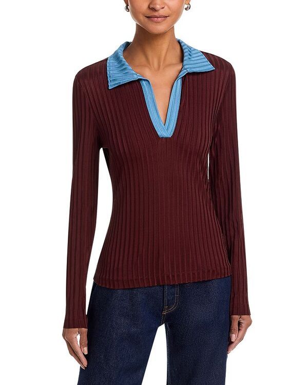 ラグアンドボーン レディース アウター ニット・セーター ポロシャツ カラーブロック rag bone Natalia Colorblocked Polo Sweater Colorblock