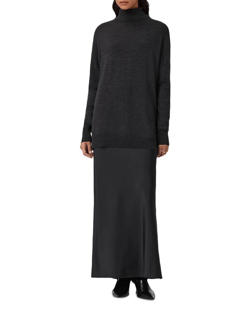 オールセインツ レディース アウター ニット・セーター ALLSAINTS Juno 2in1 Sweater Slip Dresshadow Black ブラック