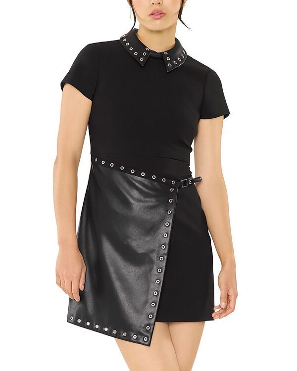 ライクリー レディース トップス ワンピース レザー フェイクレザー LIKELY Elia Faux Leather Dress Black ブラック