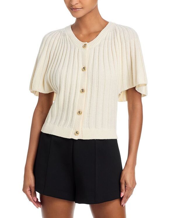 フレーム レディース アウター カーディガン ウール FRAME The Wool Cashmere Flutter Cardigan Cream クリーム