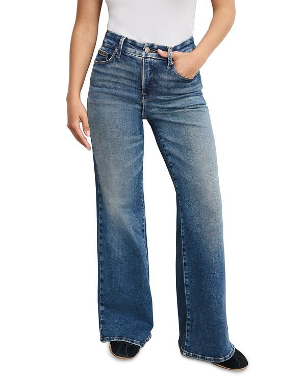 グッドアメリカン レディース ボトムス デニムパンツ プチ ジーンズ Good American Softech Good Petite Palazzo Jeans indigo986 Indigo986