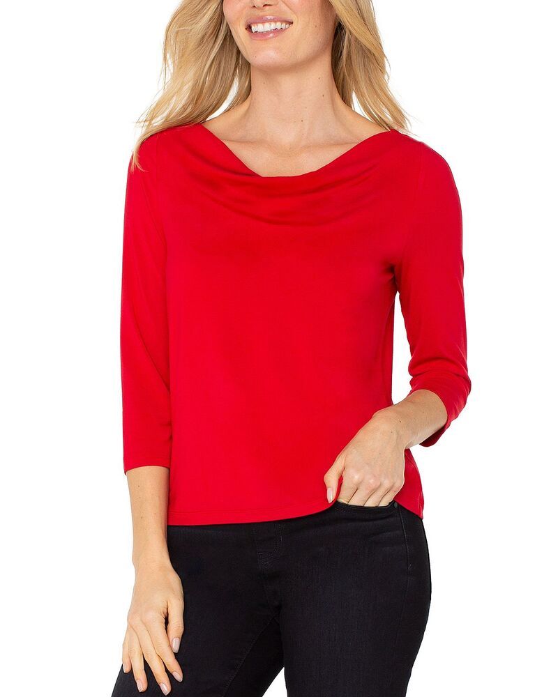 リヴァプール ロサンゼルス レディース トップス シャツ Liverpoolos Angeles Cowl Neck Top Tango Red レッド