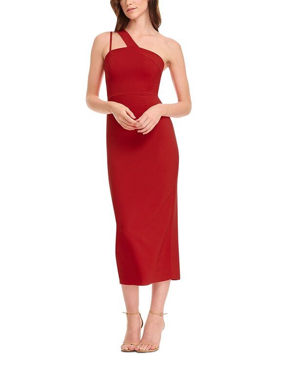 ドレスザポプレーション レディース トップス ワンピース ミディ Dress the Population April One Shoulder Midi Dress Rouge