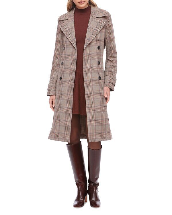 バガテル レディース アウター コート Bagatelle Plaid City Trench Coat Croissant チェック