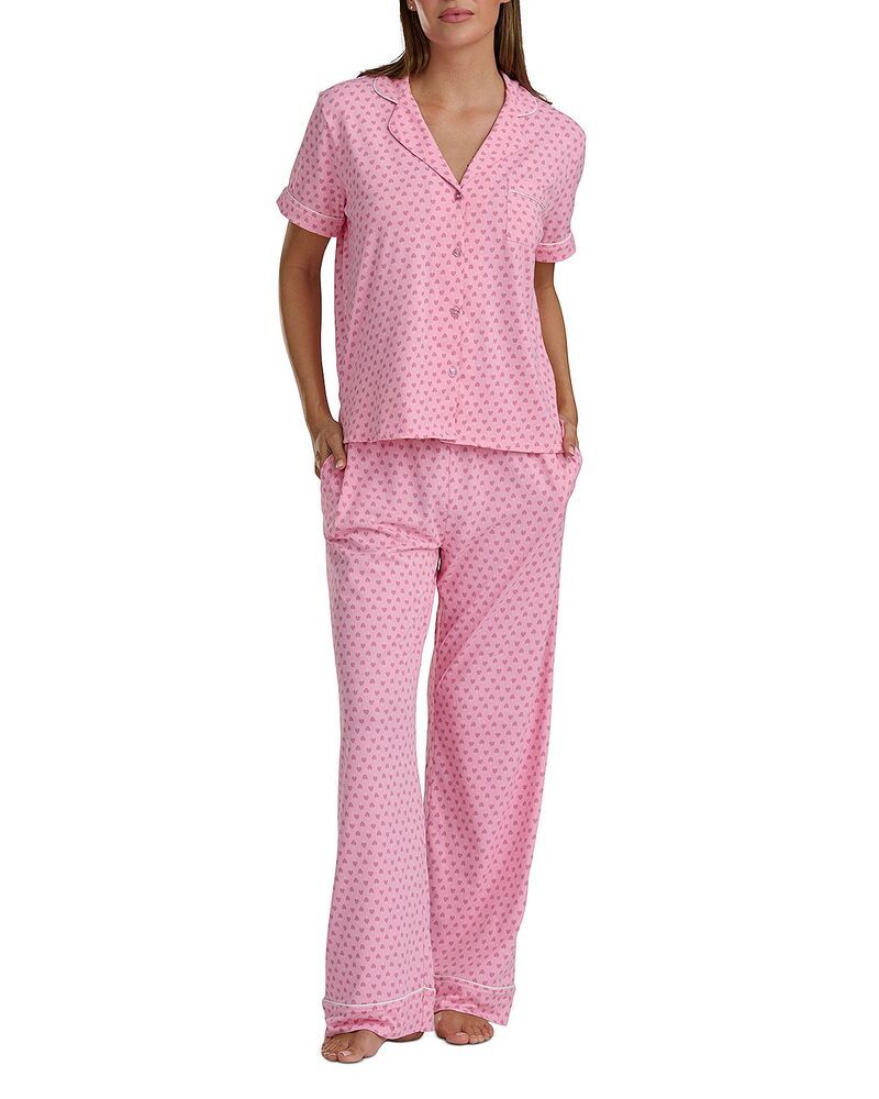 スプレンディット レディース アンダーウェア ナイトウェア Splendid Short Sleeve Pajama Set Heart Geo