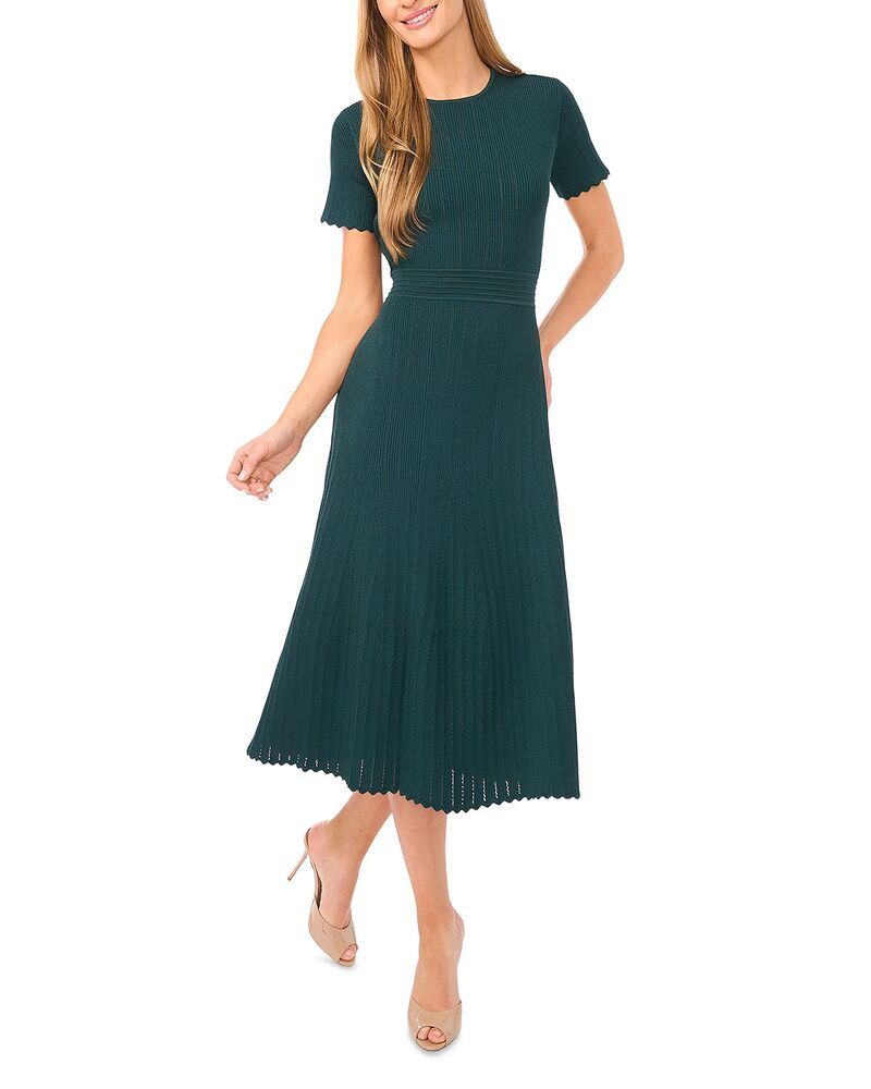 テッドベーカー レディース トップス ワンピース クルーネック ミディ Ted Baker Short Sleeve Crew Neck Midi Dress Midnighteal ティール