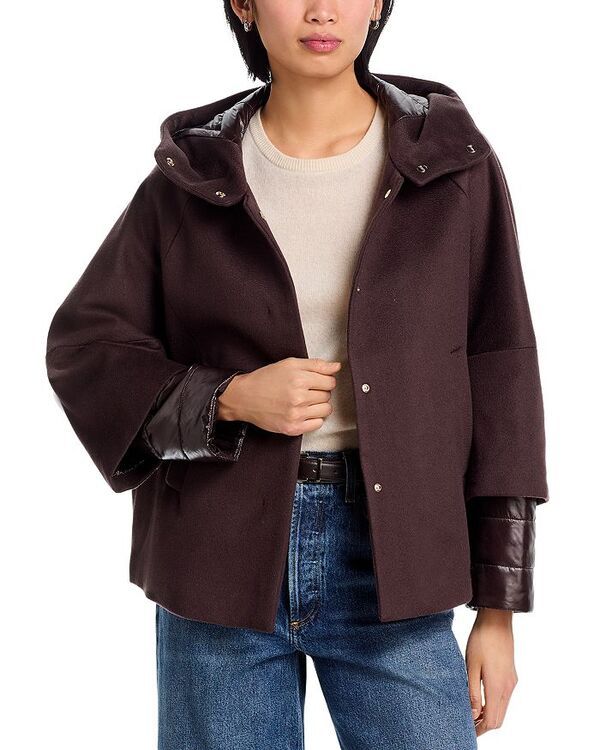 ヘルノ レディース アウター ジャケット・ブルゾン Herno Batwing Jacket Exclusive Dark Brown ブラウン