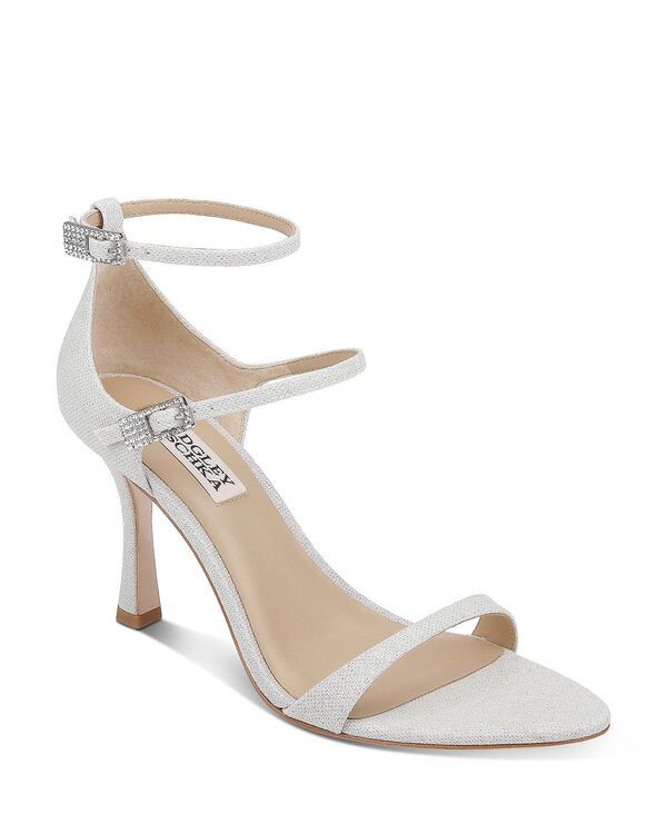 バッジェリーミシュカ レディース シューズ サンダル Badgley Mischka Womens Valencia Strappy Sandals White Glitter ホワイト