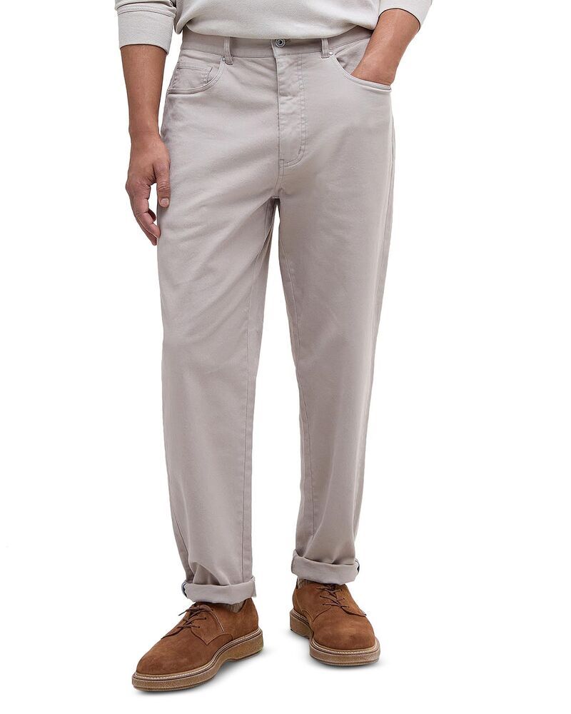 バブアー メンズ ボトムス カジュアルパンツ スリムフィット Barbour Washed Slim Fit Stretch Twill Trousers Concrete