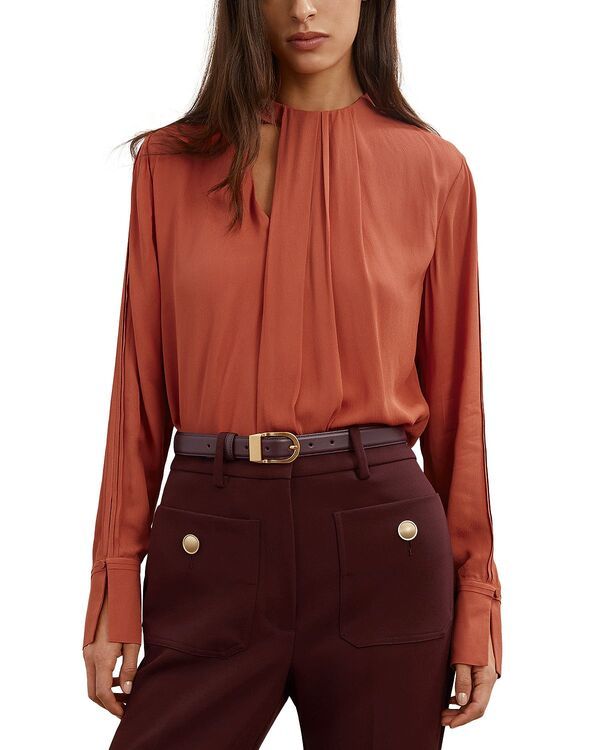 レイス レディース トップス シャツ ドレープ ブラウス REISS Marta Drape Blouse Copper