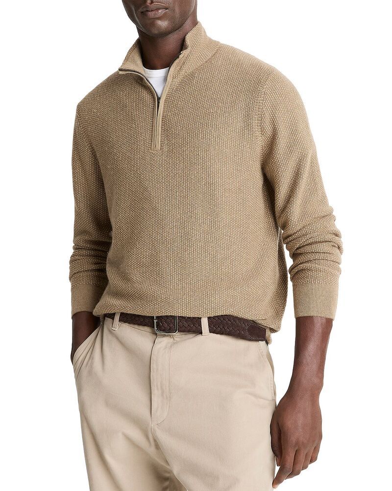ヴィンス メンズ アウター ニット・セーター ハーフジップ Vince Geo Jacquard Quarter Zip Sweater TetonRiver Sand サンド