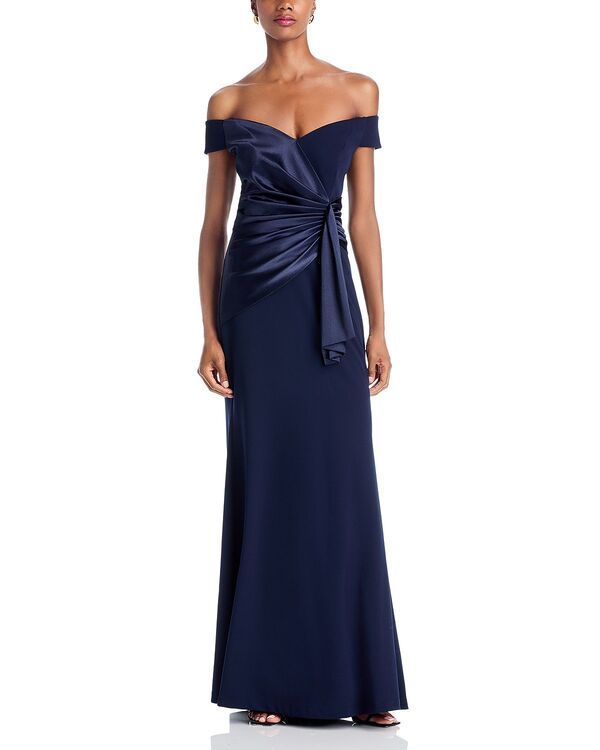 エリザジェイ レディース トップス ワンピース ギャザー Eliza J OfftheShoulderuched Gownavy ネイビー