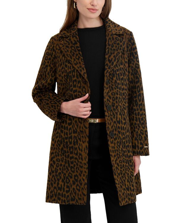 タハリ レディース アウター コート プリント Tahari Lina Leopard Print Coat Leopard アニマル